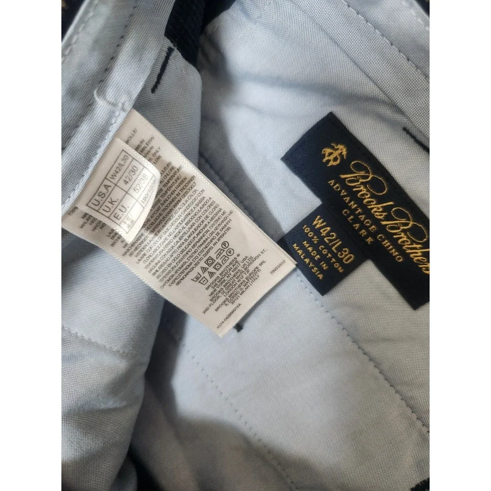 Brooks Brothers Men's Blue Chino Dress Pants Clark Fit W42/L30 Cotton